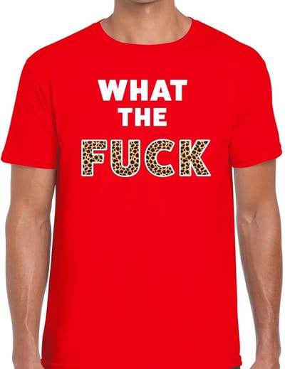 What the Fuck tijgerprint heren shirt rood - Heren feest t-shirts S