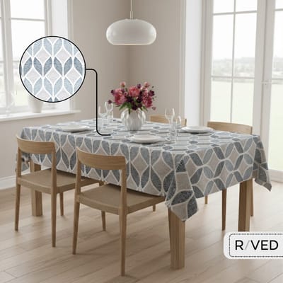 Raved Tafelzeil – 140 cm x 160 cm – Vierkantjes Blauw – Katoen – Waterafstotend – Uitwasbaar