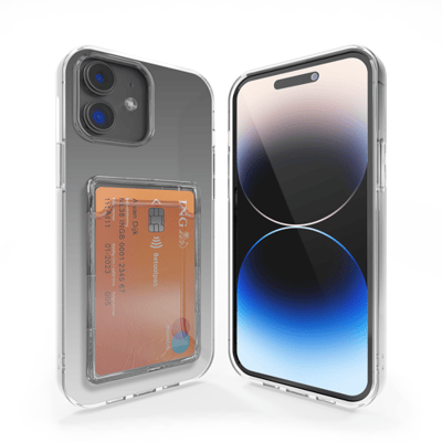 ShieldCase Hoesje geschikt voor Apple iPhone 12 / 12 Pro shock case hoesje pasjeshouder - Ruimte voor pasjes - pashouder - Transparant