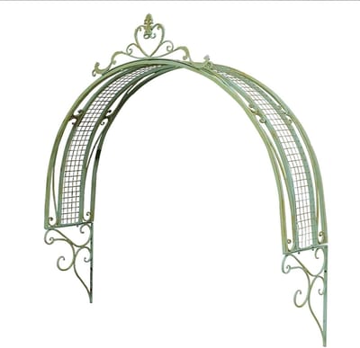 Metalen Tuinboog - Decoratieve Boog - Entree Verfraaien - Wandmontage Ontwerp - 135 cm Breed - Groen