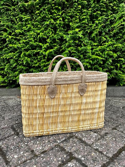 Rieten boodschappentas Jute - Draagtas