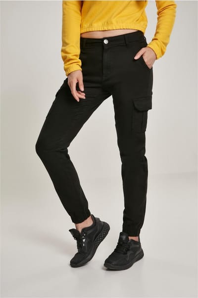 Urban Classics - High Waist Cargobroek - Taille, 32 inch - Zwart