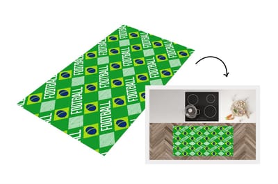 Keukenloper - Loper keuken - Brazilië - Voetbal - Patronen - 120x60 cm - Keukenloper vinyl