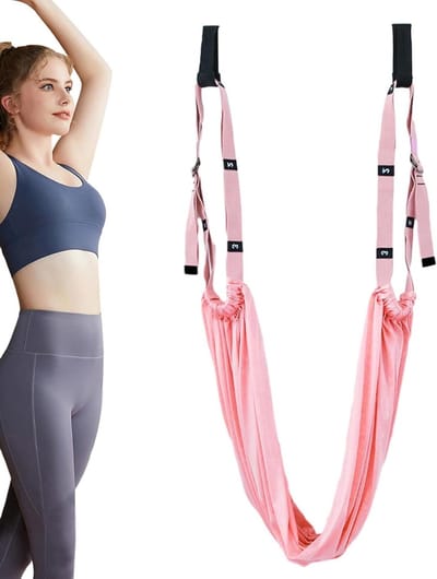 Yoga Schommel - Luchttouw Flexibiliteit - Balans Verbeteren - Verbetert Kernstabiliteit - 28 x 13 cm - Roze