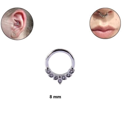 Aramat Jewels | Piercings | Zirkonia Clicker Piercing 8mm - Chique Look | | | |8mm | Staal | Volwassenen | Verkleurd niet