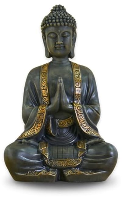 Groot Boeddhabeeld voor Meditatie in Hars - 37,5x15x24 cm