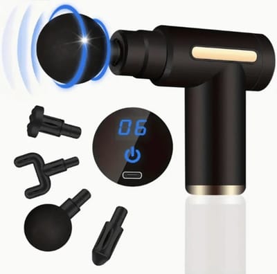 Massagegun - Massage Pistool - 4 Opzetstukken - 6 Standen - Krachtig - Draadloos - Sport - Relax Massage Apparaat