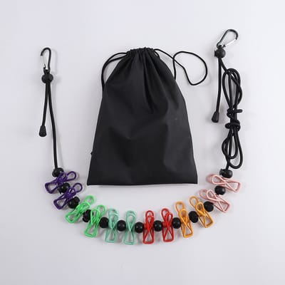 Intrekbare draagbare waslijn voor op reis, waslijn met 12 wasklemmen, voor binnenwasdrooglijn, buitenkampeeraccessoires - kleur - 1.8m