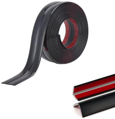 Zwarte PVC Hoekbekleding van 5 m voor Binnen en Buiten, Zelfklevende Vinylrand voor Tegels en Muren, Ideaal voor Hoekafwerking en Externe Hoeken, 3 cm Breed