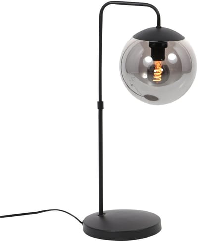 Bollique 4610ZW zwarte tafellamp van glas en metaal, hoogte 46 cm, modern design, merk Steinhauer