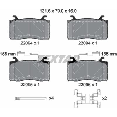 Remblokset TEXTAR 2209401, voor