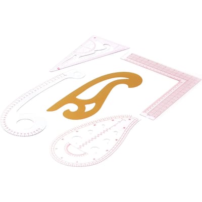 Règle Courbe Ensemble de 5 Pièces Règle de Coupe Règle de Taille de Vêtement Ensemble pour Dessin Coupe à la Main Fabrication de Plaque orange