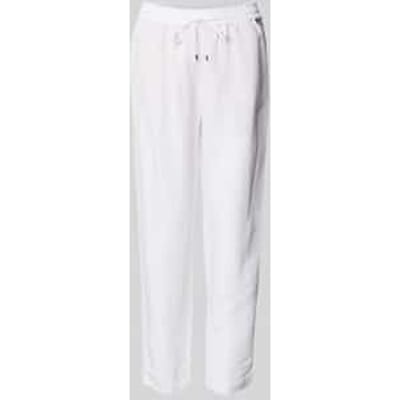 straight fit stoffen broek van viscosemix met linnenaandeel