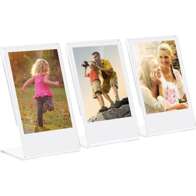 3  L-vormig acryl fotolijstje Transparante standaard fotolijst voor Fujifilm Instax Mini fotolijstje 3 pcs