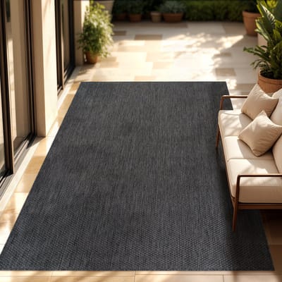 Paco Home In-& Outdoor Balkon Terras Keukenvloerkleed Eenkleurig Gemêleerd Patroon 120x160 cm