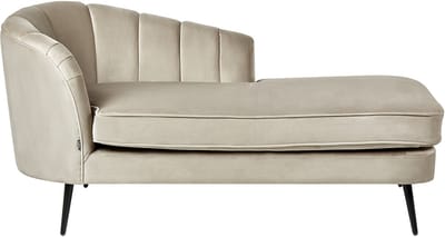 BELIANI ALLIER - Chaise longue - Beige - Linkerzijde - Fluweel