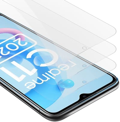 Cadorabo 3x Screenprotector geschikt voor Realme C11 2021 - Beschermende Pantser Film in KRISTALHELDER - Getemperd (Tempered) Display beschermend glas in 9H hardheid met 3D Touch