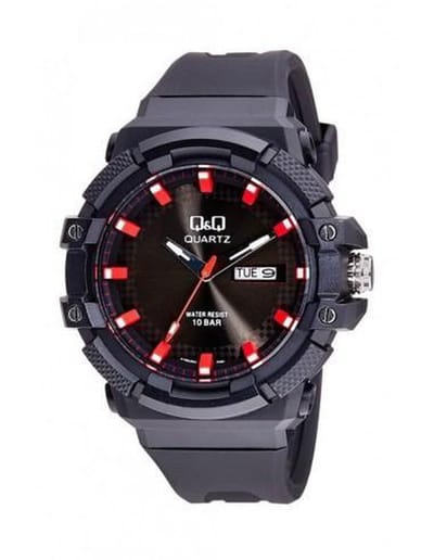 Mooi horloge Q&Q A196J002Y rood/zwart