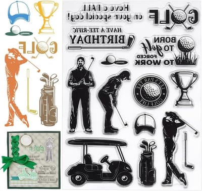 Duidelijke Golf Stempels voor Sportthema, Transparante Rubber Stempels voor DIY Scrapbooks, Kaarten Maken en Cadeauverpakking
