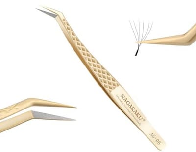 Professionele Roestvrijstalen Wimperpincet met Antislip Grip voor Volume Wimpers