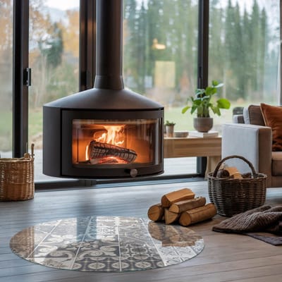Coloray Vloerplaat Houtkachel - Onderplaat Kachel - 100 cm x 100 cm - Houtkachel Vloerplaat - Grijs Vloerplaat Kachel - Onderplaat - Vloerplaat voor Houtkachel - Vloerplaat Open Haard - Onderplaat Voor Houtkachel