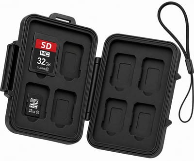 BOTC SD Kaart houder - SD Kaart Tasje - 16 Kaarten Slots - Geheugenkaart houder - Micro-SD kaart houder - Zwart