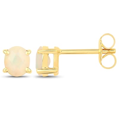Vira Jewels Ohrstecker 925-Sterling Silber vergoldet Glänzend Opal