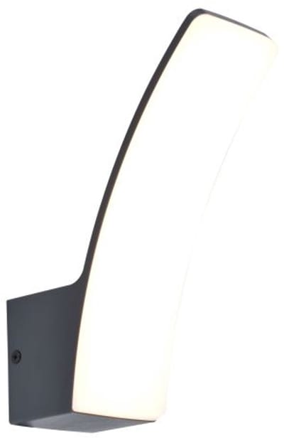 LUTEC Kilo - LED wandlamp voor buiten - Gebogen design - 700Lm - 3000K warm licht - IP44 weerbestendig - Donkergrijs