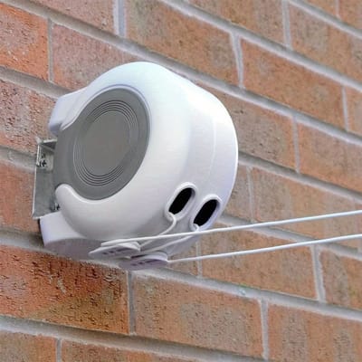 13 meter lange, verdikte telescopische waslijn, draaibaar, winddicht wasrek, 26 meter lang wasdroogrek met dubbele lijn