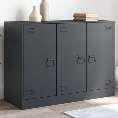 vidaXL - Dressoir - 99x39x73 - cm - staal - antracietkleurig