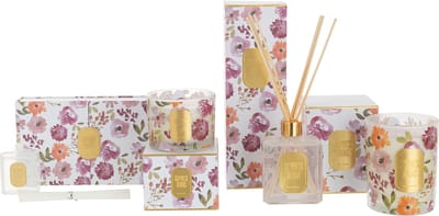 J-Line geurkaars Happiness Blooms - wit - small - 30U