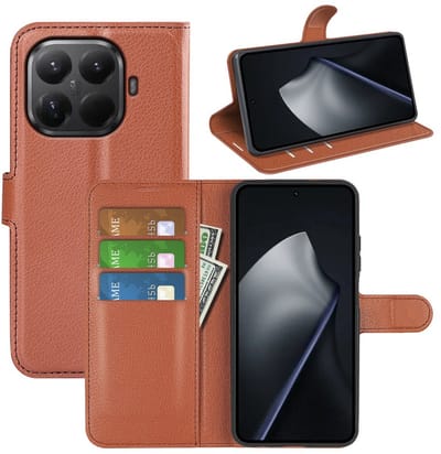MobyDefend Hoesje - Geschikt voor Xiaomi 17T - Kunstleren Wallet Book Case (Sluiting Voorkant) - Bruin