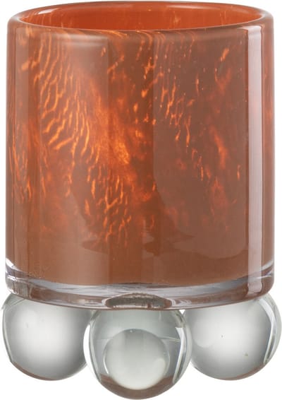 J-Line theelichthouder balls - glas - bruin