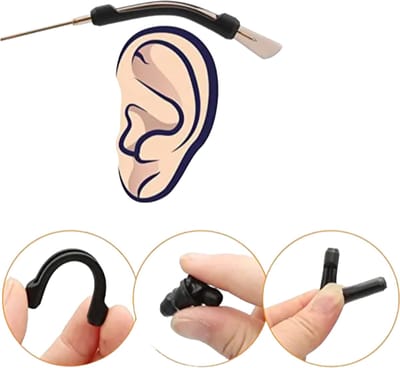 Hiden - Bril Anti-Slip Mouwen - Bril Accessoires - Brilhaakjes - Bril Accessoires Rubbertjes | Zwart - 2 paar