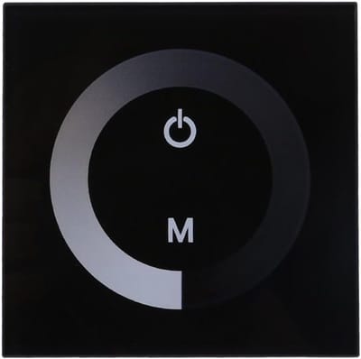 Wandgemonteerde Touch Panel Controller voor LED Stripverlichting - Dimmer Schakelaar DC 12V-24V, Enkel Kleur, Zwart