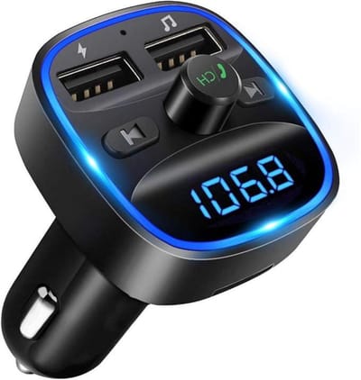 GELLDG Bluetooth FM-zender - Autotransmitter met 2 USB-poorten - SD/USB-ondersteuning - Geschikt voor autoradio - Plastic behuizing - Afmetingen 4.6x4.2x8.5cm