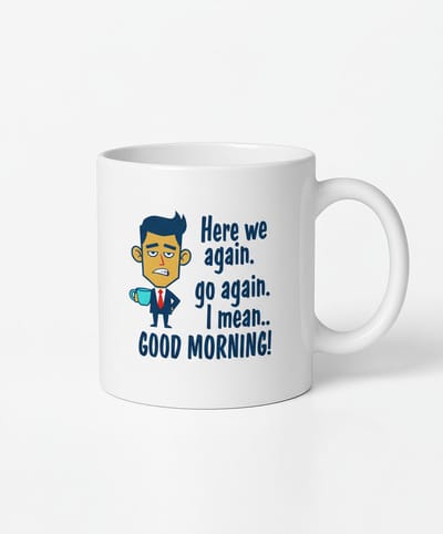 Grappige Koffiemok - Hier We Gaan Weer - Ideaal Cadeau voor Koffieliefhebbers