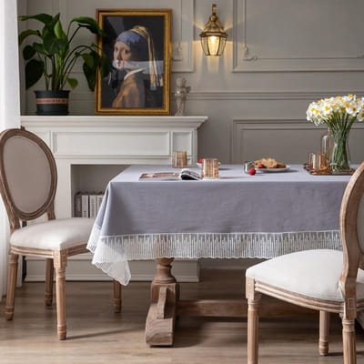 Effen Kleurig Kant Tafelkleed Stofhoes voor Eettafel Koffietafel Bureau Desktop Decoratie Achtergrond voor Fotografie Tafelkleed 90x90cm