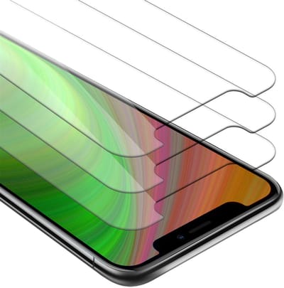 Cadorabo 3x Pantser Film geschikt voor Apple iPhone 11 PRO in TRANSPARANT - Screenprotector Getemperd (Tempered) Display beschermend glas in 9H hardheid met 3D Touch met Installatiegids