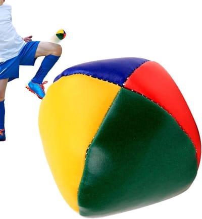 Jongleerbal - Circusbal Footbag - Vaardigheden Oefenen - Handgemaakte Constructie - 50 x 50 x 50 mm - Meerkleurig