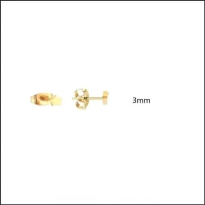 Aramat Jewels | Oorbellen | RVS Ster Oorbellen - Verjaardag Cadeau Oorstekers | 3mm / Goudkleur | | | | Kinderen, Volwassenen | Verkleurd niet