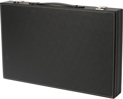 Backgammon spel - Denkspel - Strategisch Spel - Ingelegd Vilt - 38 x 24 cm - Zwart