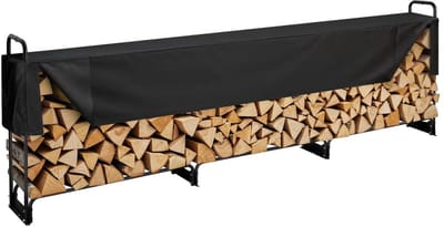 Jurrys - Haardhoutrek - Buitenhoutrek - Brandhouthouder - Brandhoutrek - Houtopslag - Waterdicht - Stevig - Oxford - 259x36x117cm