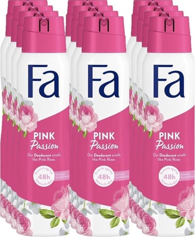 FA Pink Passion Deodorant Spray 150ml - Voordeelverpakking 12 stuks