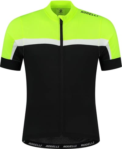 Rogelli Course Fietsshirt - Korte Mouwen - Heren - Zwart, Fluor, Wit - Maat S