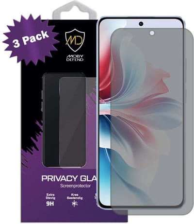 3-Pack MobyDefend Screenprotectors - Geschikt voor Oppo Reno11 F - Matte Privacy Glass Screensavers
