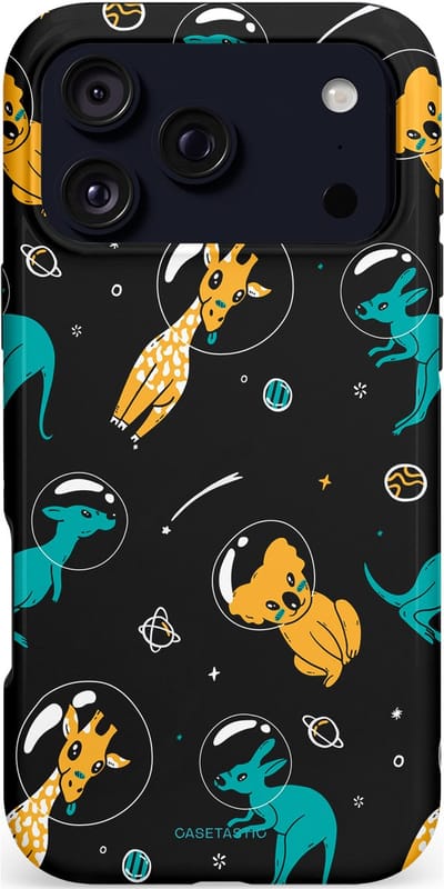 Casetastic hoesje geschikt voor Apple iPhone 17 Pro Max - MagSafe - Dubbellaagse bescherming - Donkere Ruimte Safari - Fashion Case - Zwart Petrol