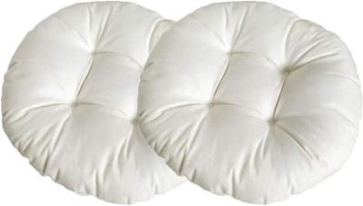 Set van 2 Dikke Ronde Stoelkussens in Effen Kleur - 50x50 cm voor Eetkamer, Tuin en Kantoor