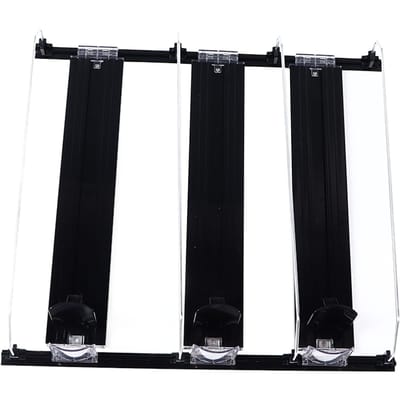 38cm Drank Organizer voor Koelkast Automatische Duwer Glijdend 12oz 16oz 20oz Frisdrank Dispenser voor Koelkast Breedte Verstelbaar E zwart