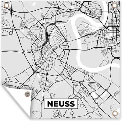 Tuin poster Kaart - Stadskaart - Duitsland - Neuss - Plattegrond - 200x200 cm - Tuindoek
